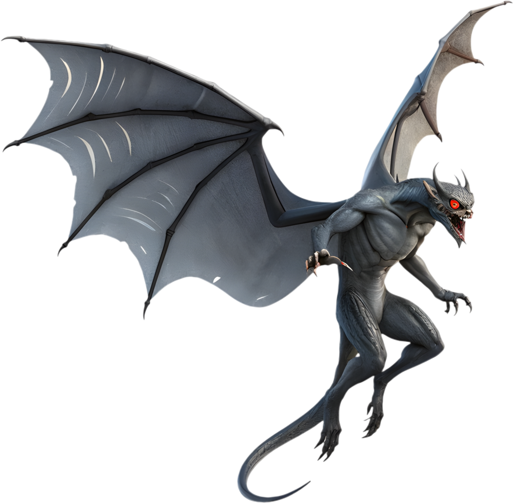 Terrifying Demon with Infernal Eyes Clipart Design. . png