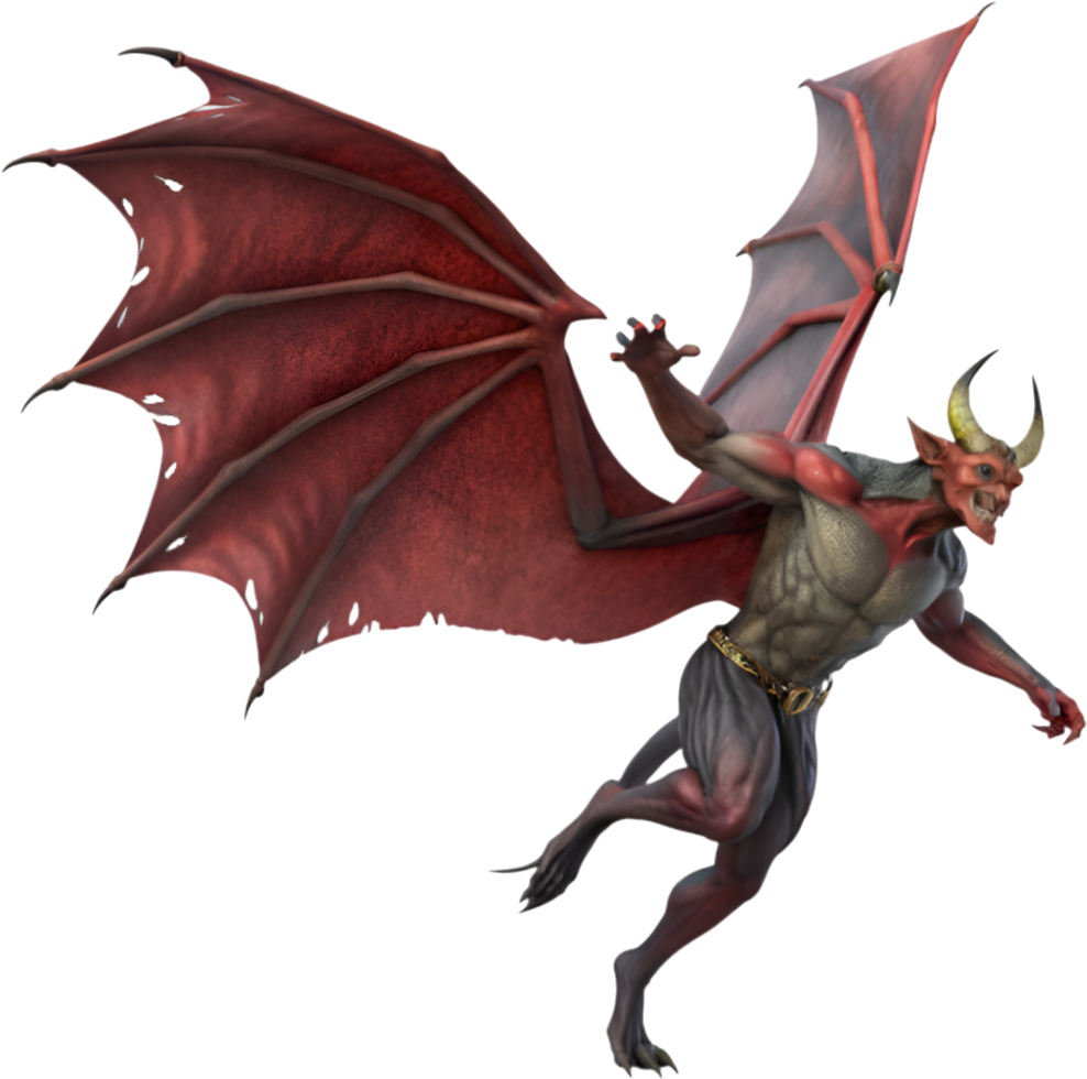 Ominous Demon with Dark and Fierce Eyes. . png