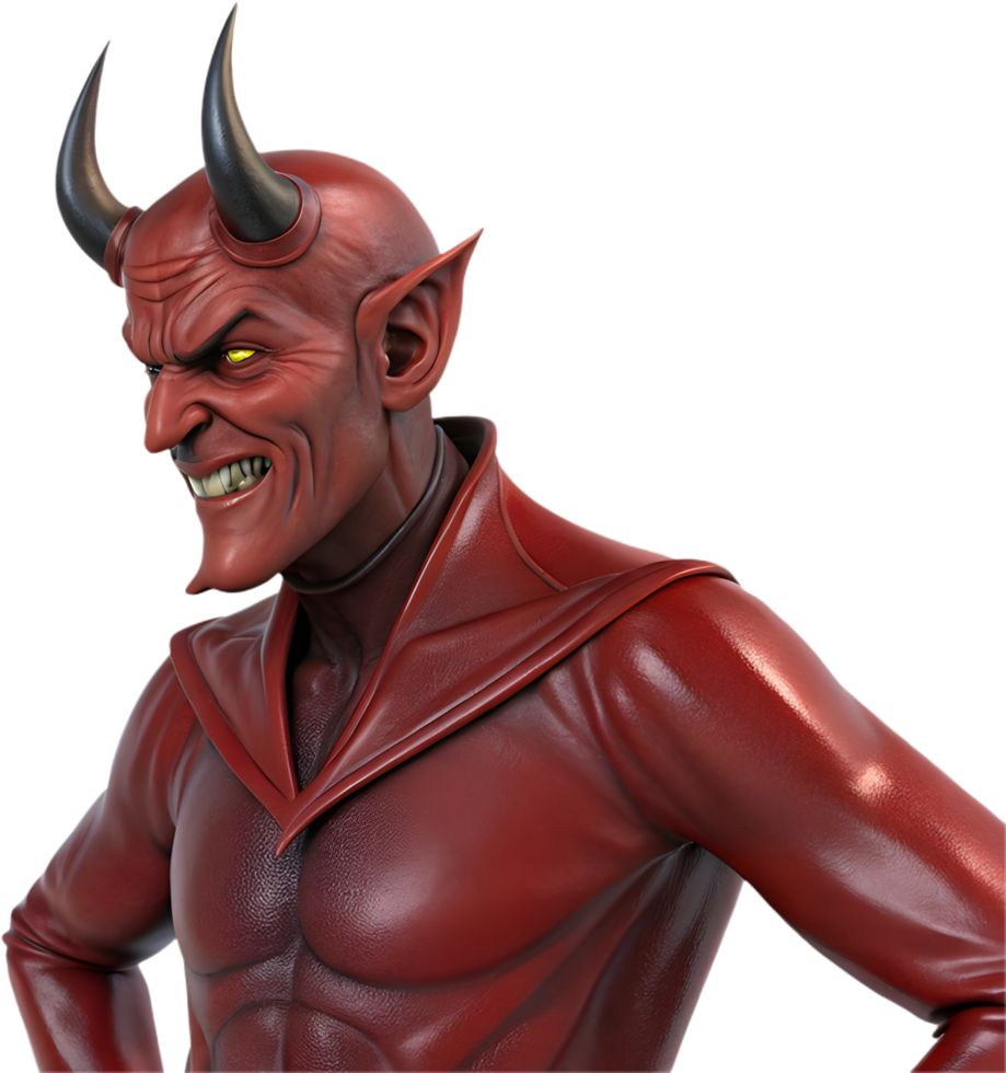 Glowing devil with sharp horns and a horrifying presence clipart. . png