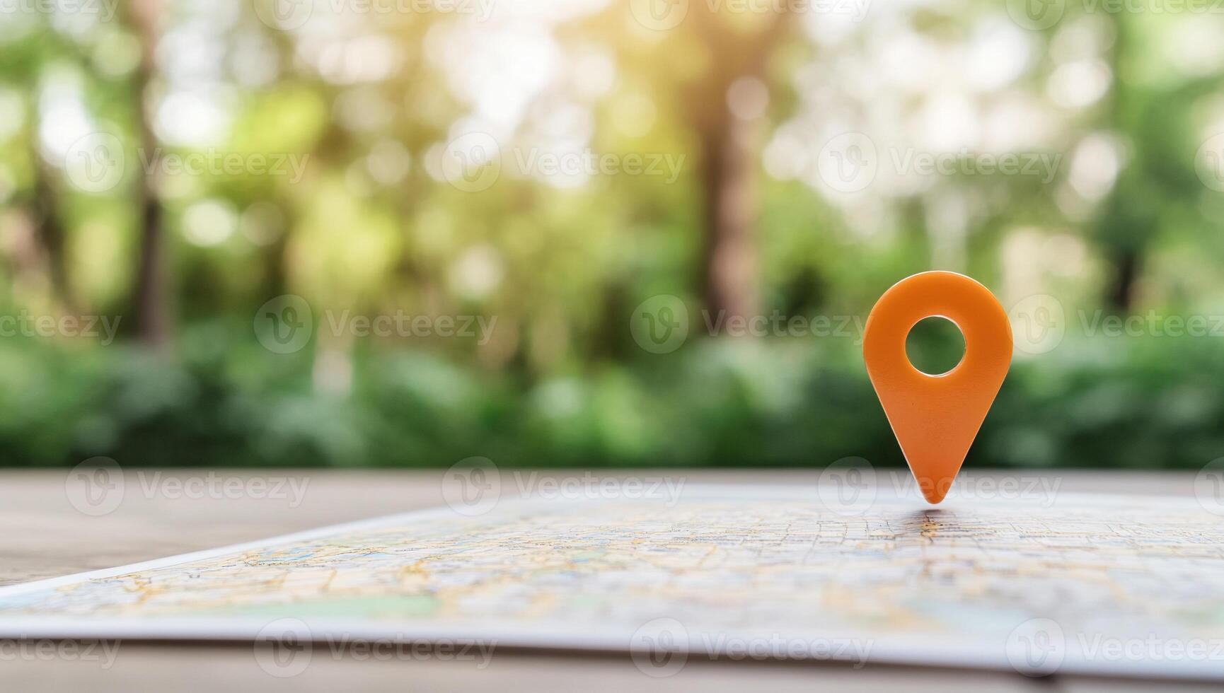 Map pin on a map of a city location concept photo