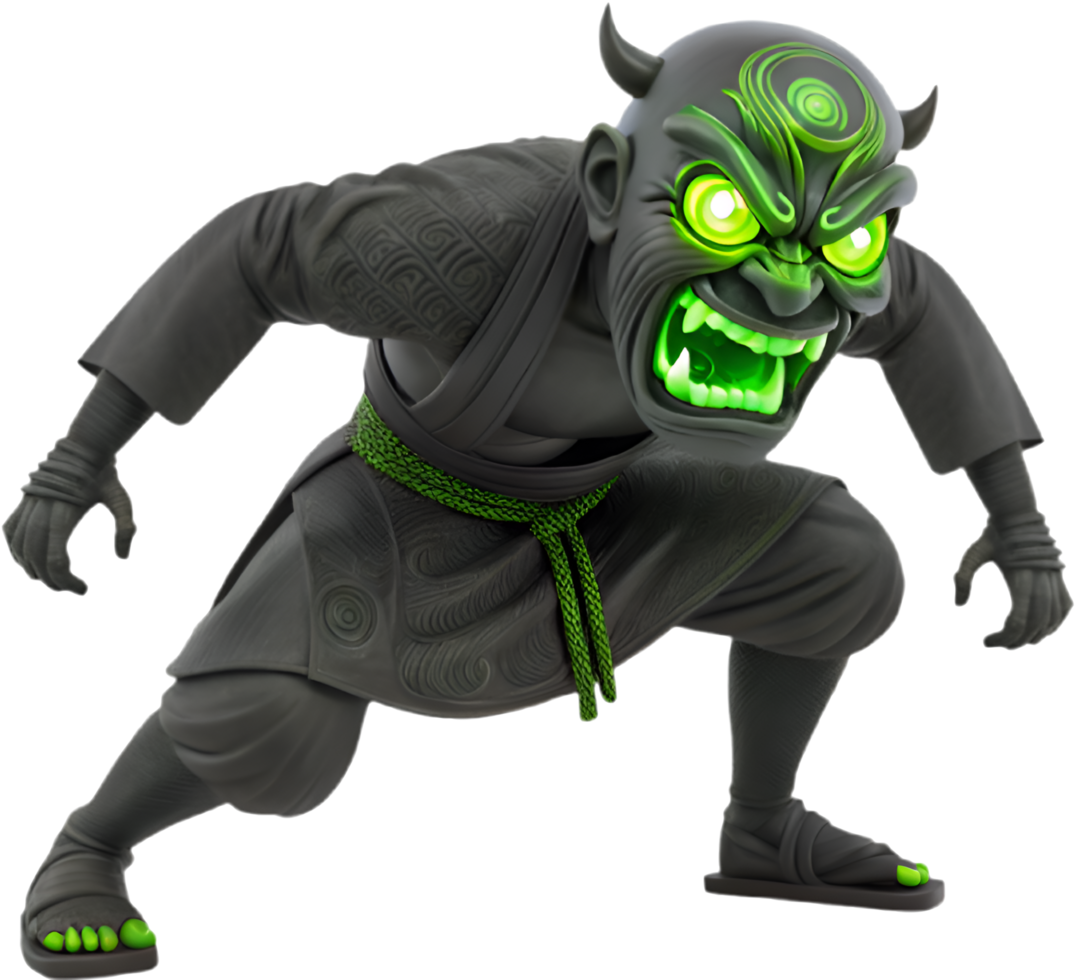 Japanese yokai eerie demon design clipart . png