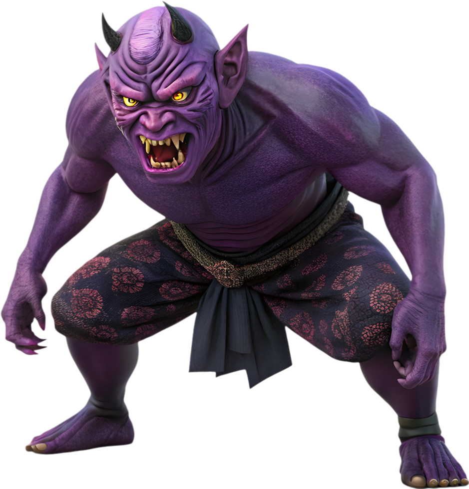 Horror yokai Japanese demon design cartoon clipart . png