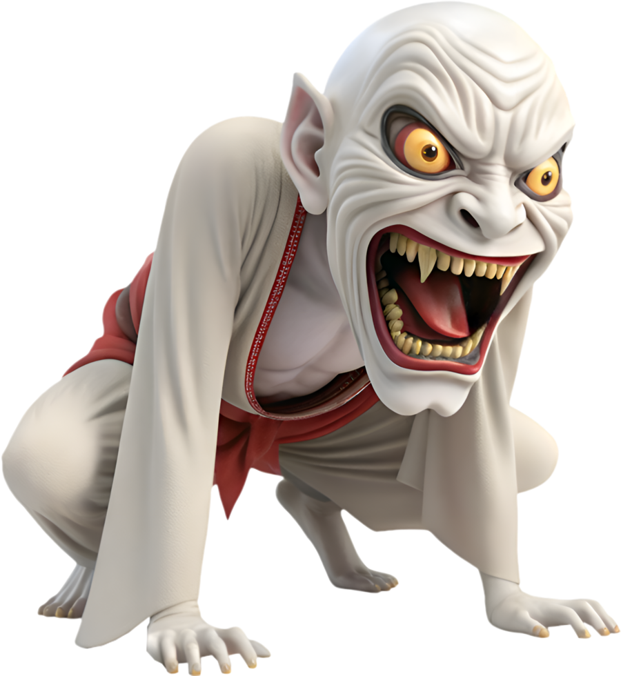 Scary yokai Japanese horror creature clipart . png