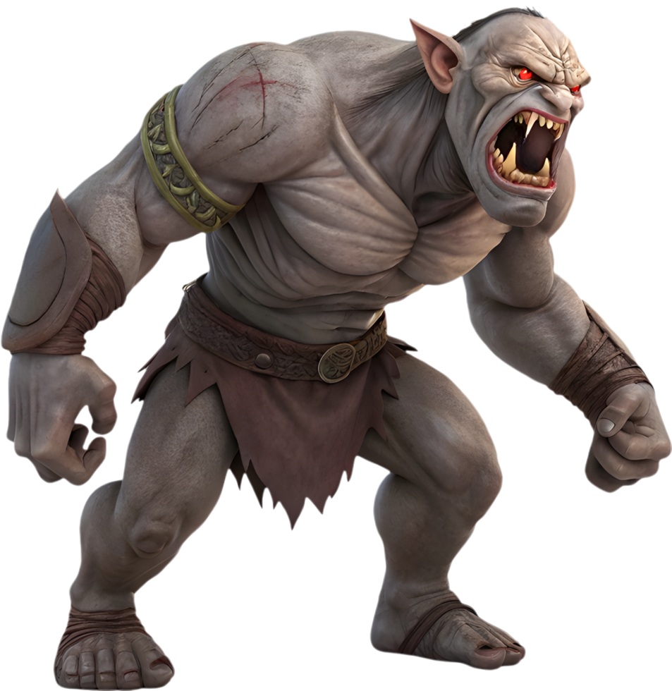 Dark Troll Clipart Featuring Terrifying Features . png
