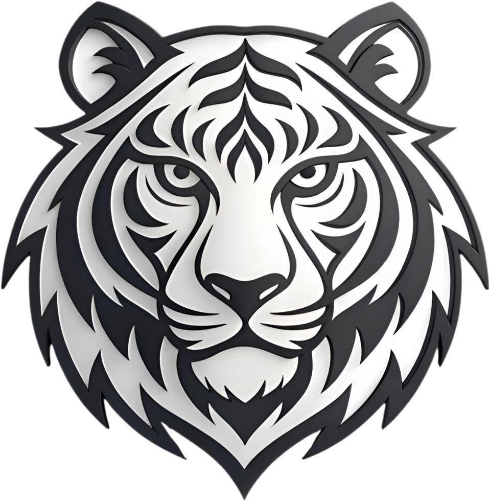 Powerful tiger logo clipart with sleek and dynamic design. . png