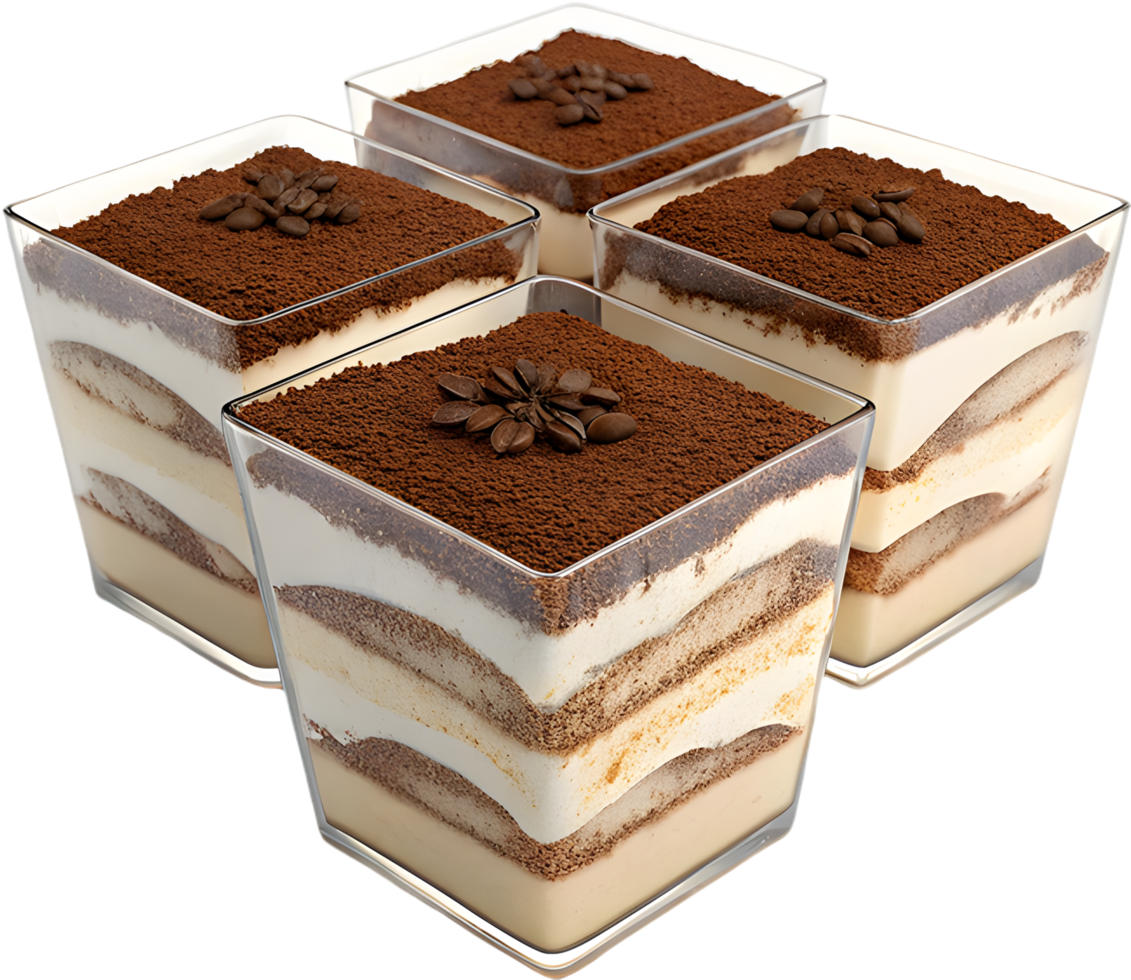 Delicious Layers of Classic Tiramisu Dessert Clipart Illustration . png
