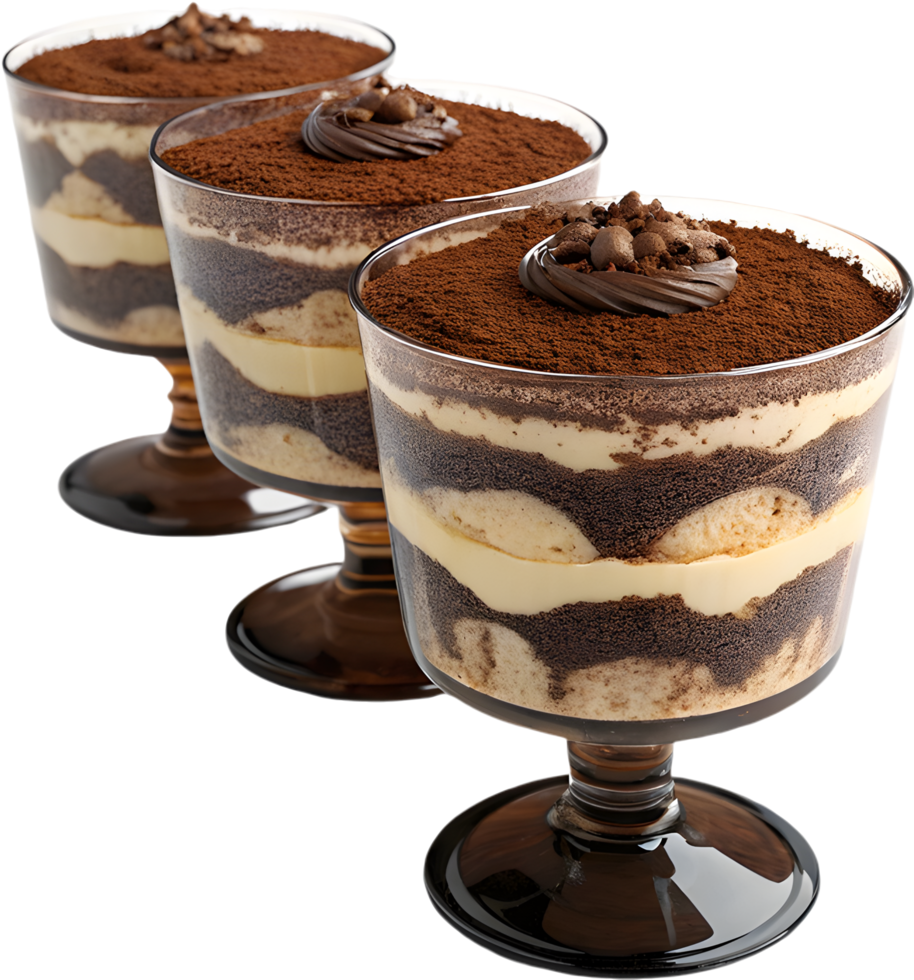 Classic Tiramisu Dessert Clipart with Layers of Creamy Indulgence . png