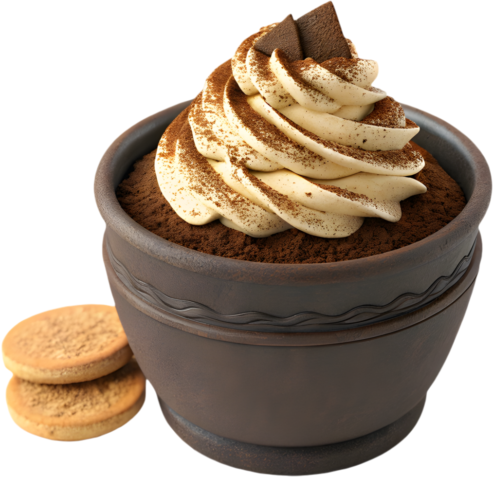 Rich and Creamy Layers of Tiramisu Dessert Clipart . png