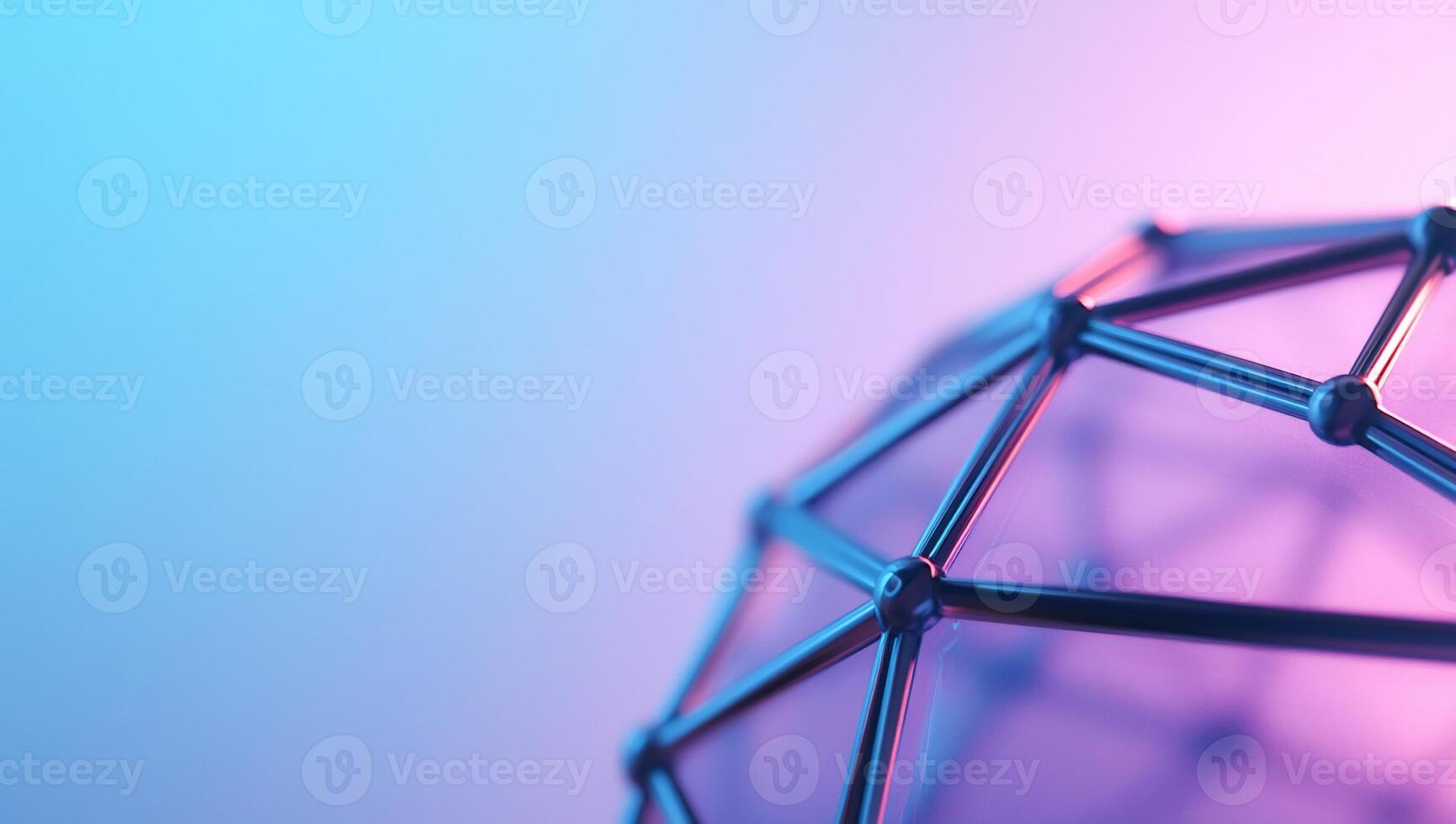 A geometric structure with a gradient background, showcasing design elements. photo