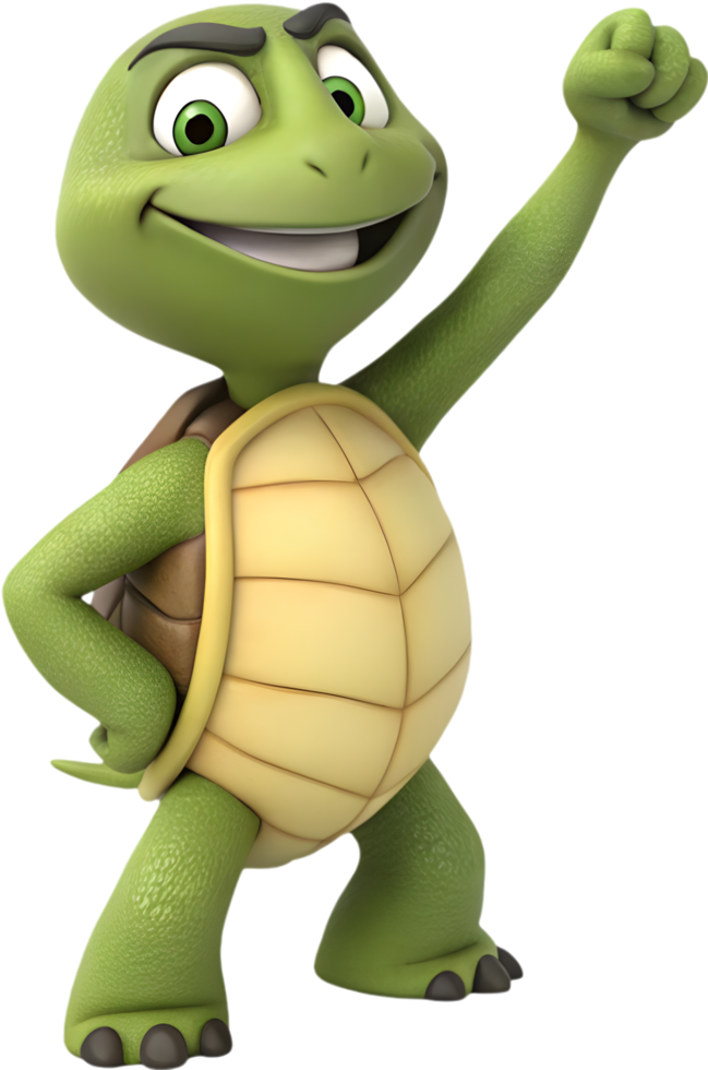 Playful tortoise clipart for nature-inspired illustrations. . png