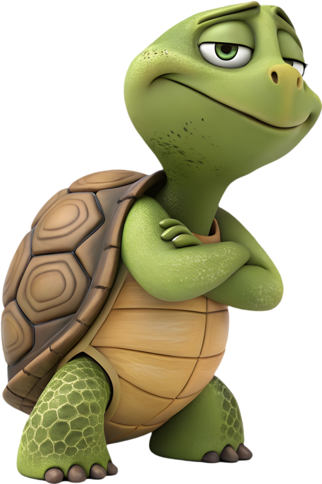 Friendly tortoise illustration perfect for playful art. . png