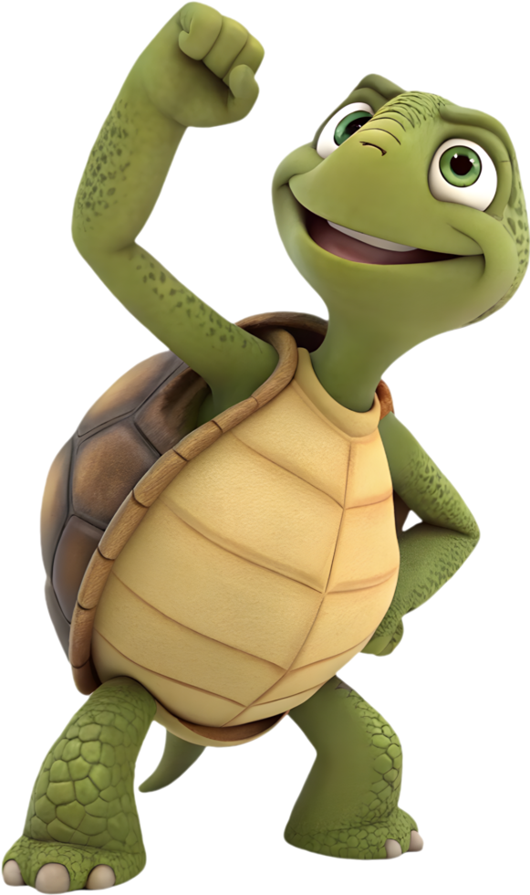 Cute turtle character clipart for joyful designs. . png