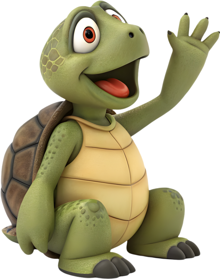 Cute tortoise cartoon character clipart for fun designs. . png