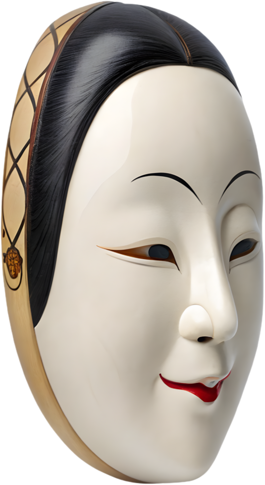 Expressive Noh mask clipart for theater presentations. . png