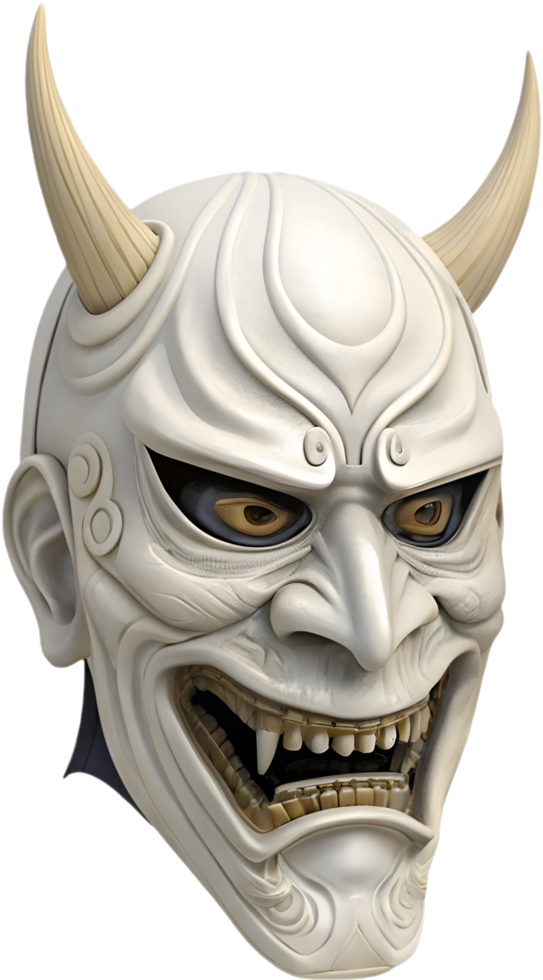 Artistic traditional Noh mask clipart for dramatic design. . png