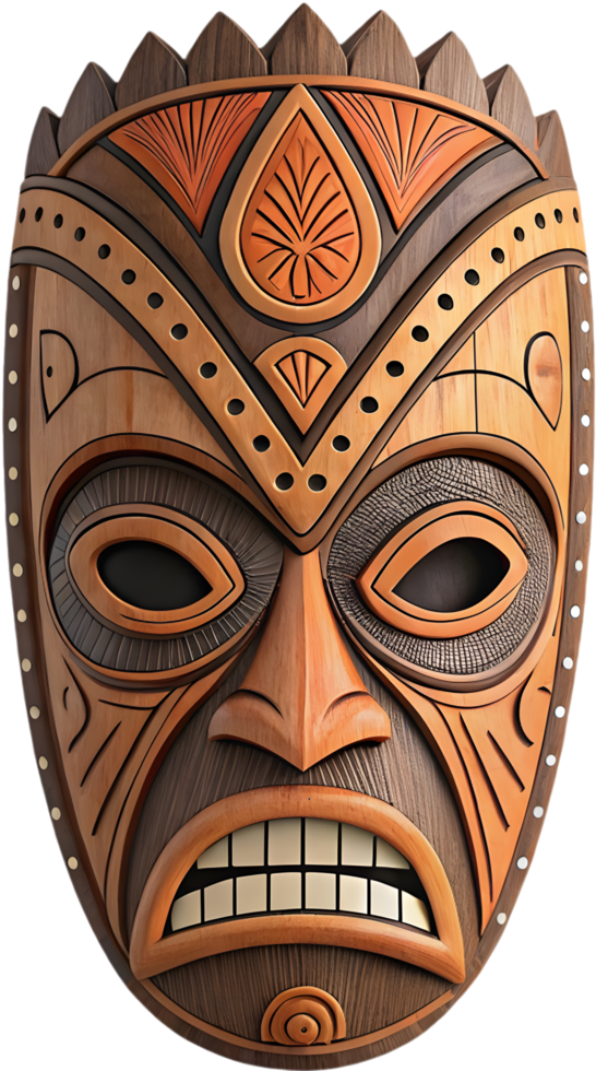 Ancient Polynesian Mask Clipart for Tiki Design and Inspiration. . png