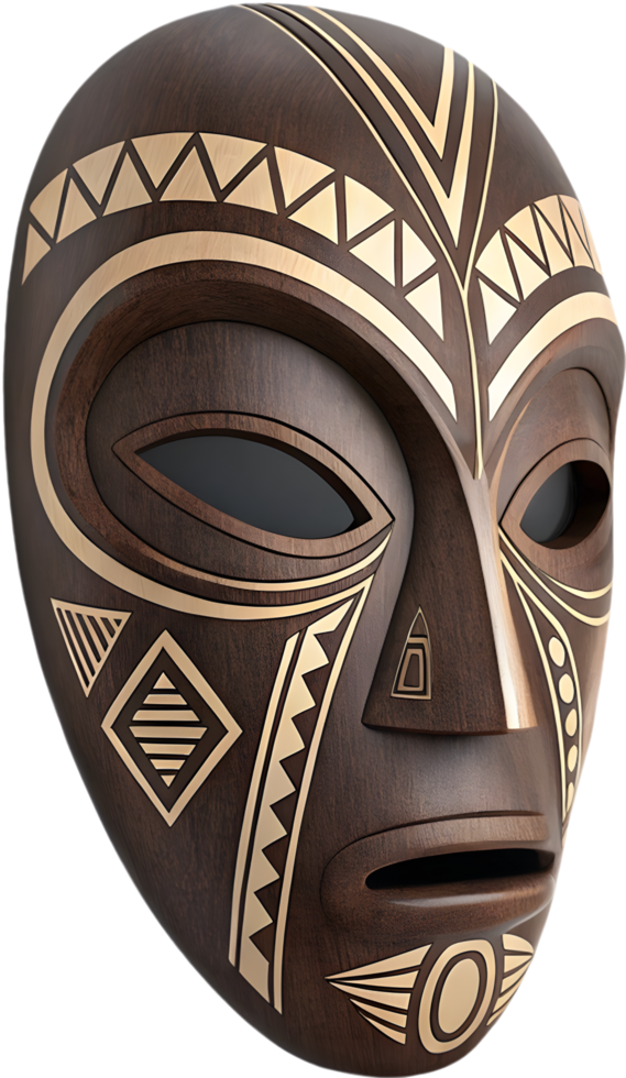 Cultural Polynesian Mask Clipart for Tiki Art and Warrior Designs. . png