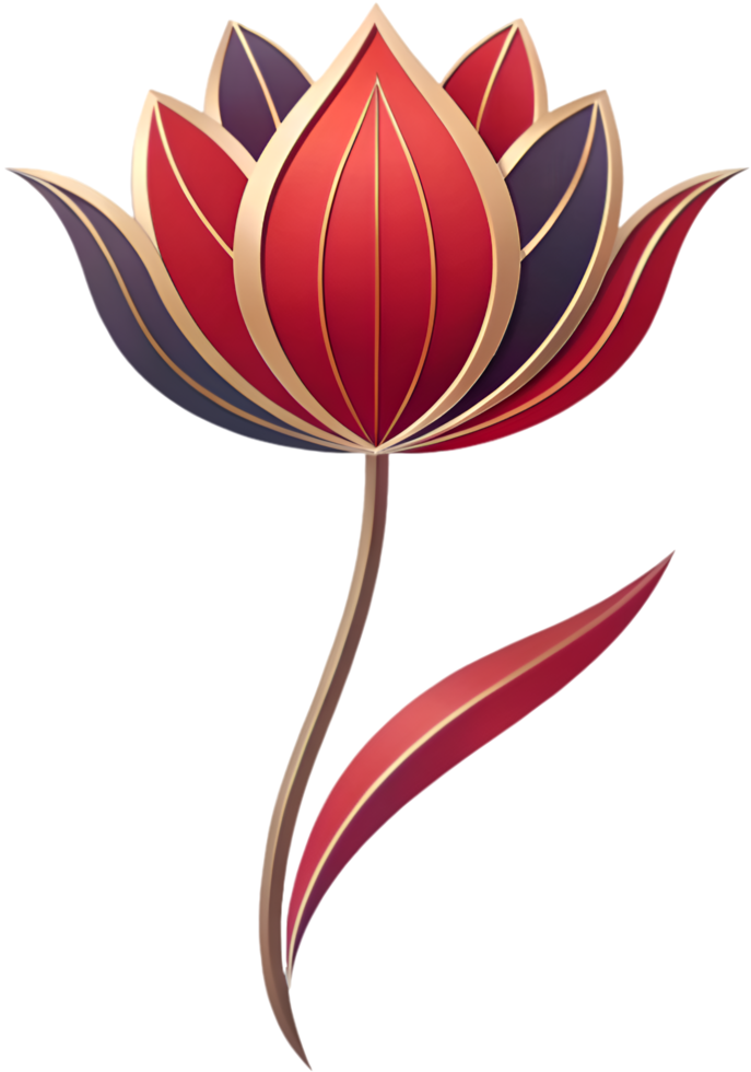 Simple and Abstract Tulip Artwork for Projects. . png