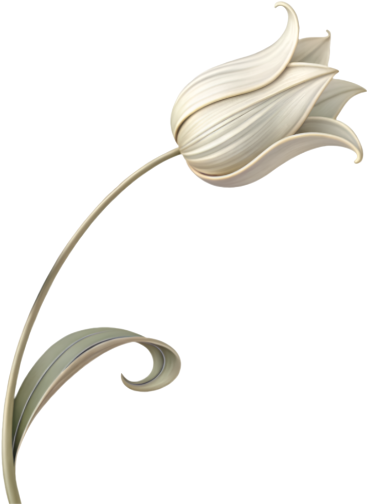 Digital Artwork of a Tulip with Modern Style. . png