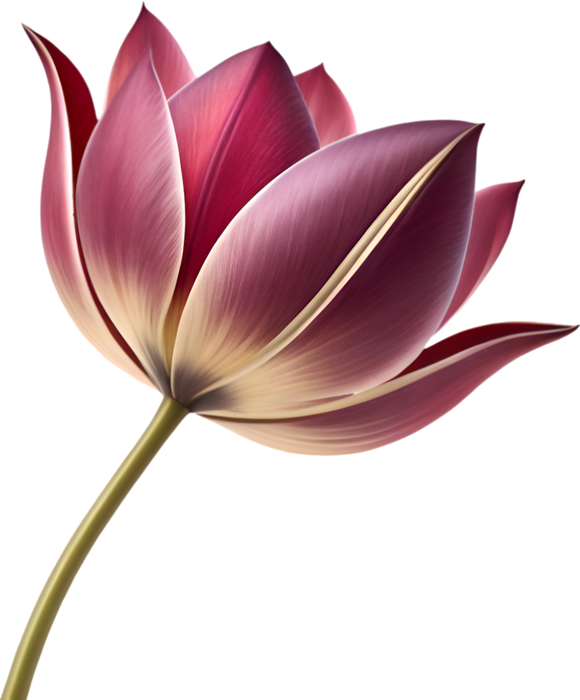 Beautiful Tulip Flower Clipart with Simple Modern Style. . png