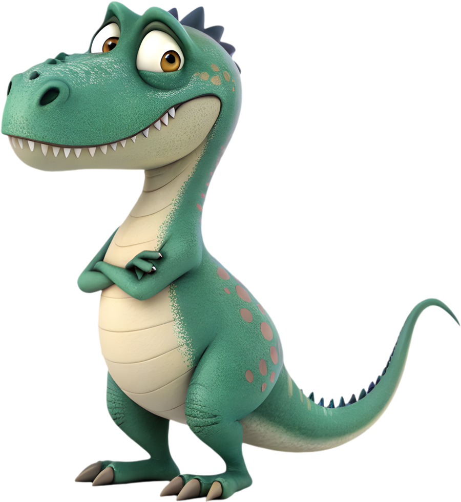 Exciting T Rex Cartoon in a Fun and Engaging Pose. . png