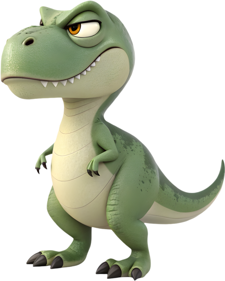 Delightful Tyrannosaurus Cartoon with a Cute Look. . png