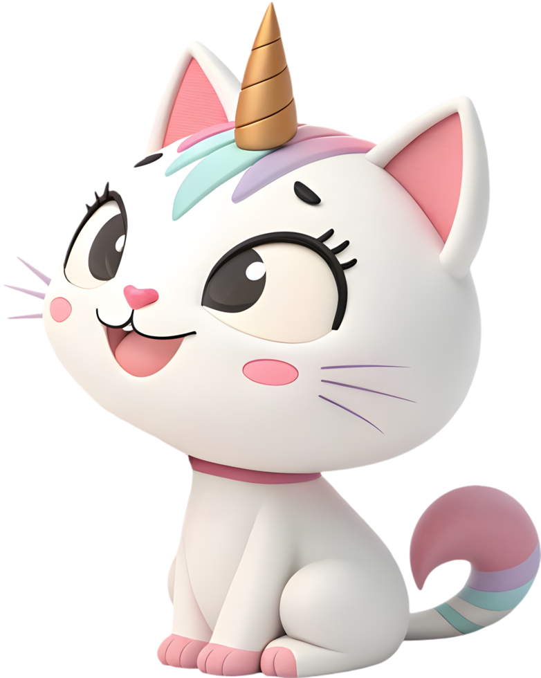 Mystical Magical Unicorn Cat with Fantasy Beauty. . png