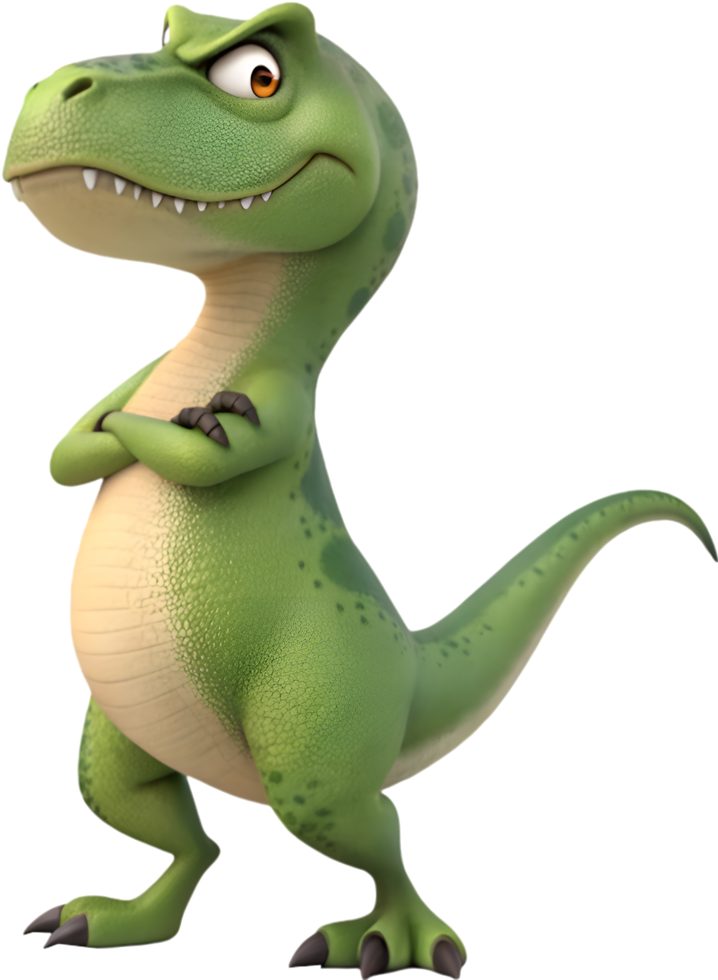 Expressive Tyrannosaurus Cartoon in a Bold Artwork. . png