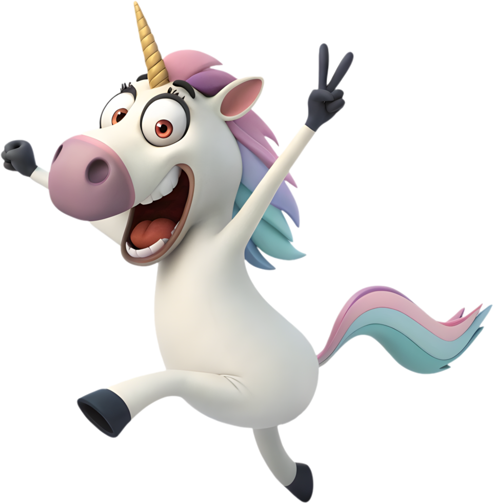 Stunning Fantasy Unicorn with Rainbow Glow. . png