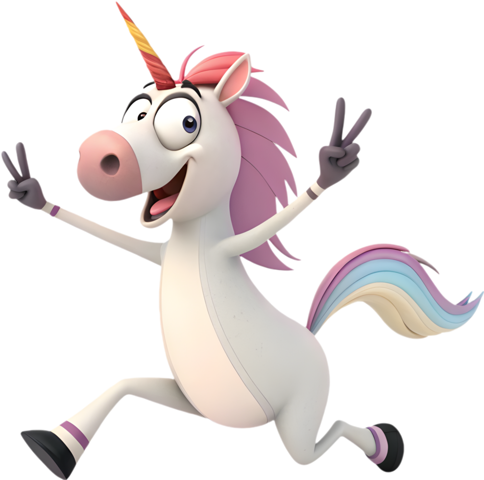 Mythical Whimsical Unicorn with Glowing Elegance. . png