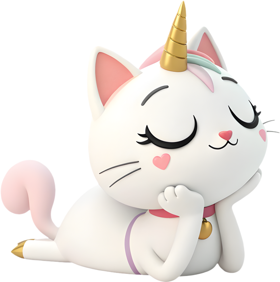 Cute Magical Unicorn Cat with Dreamy Fantasy Style. . png