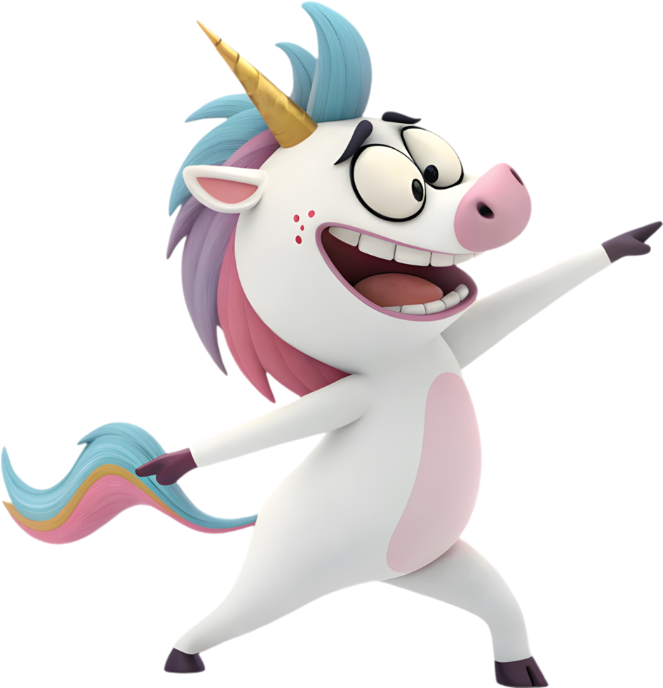 Vibrant Adorable Unicorn with Fairytale Colors. . png