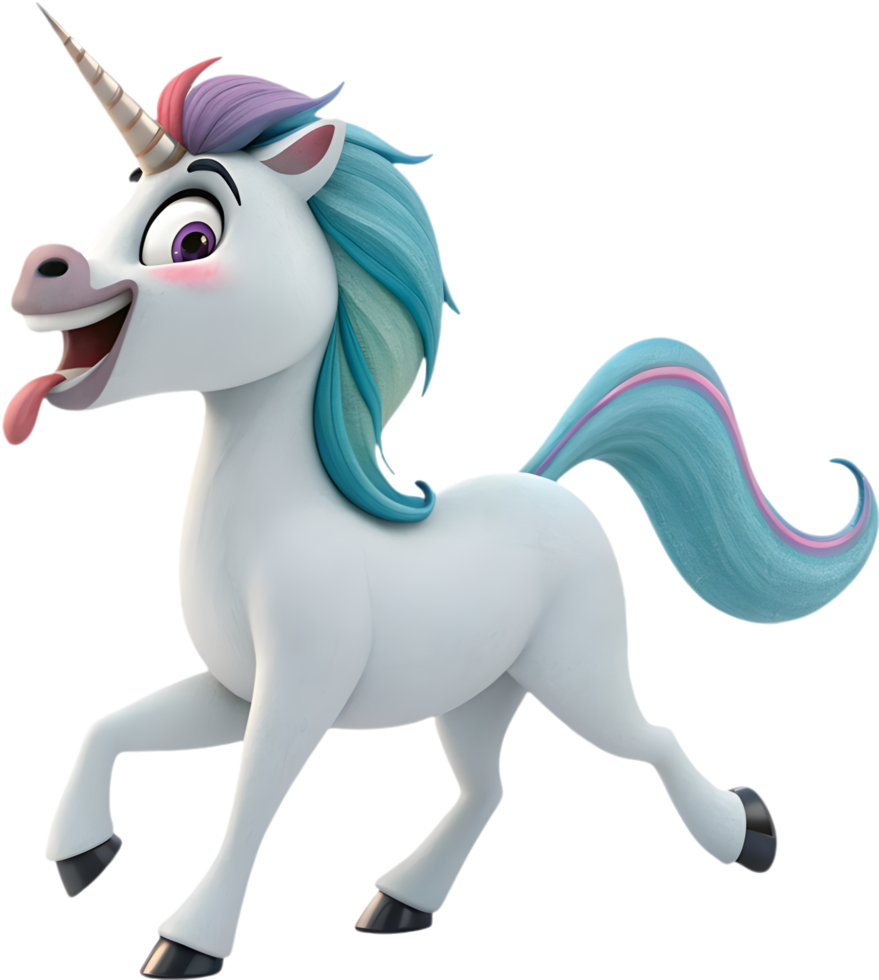 Friendly Unicorn with Mystical Fantasy Glow. . png