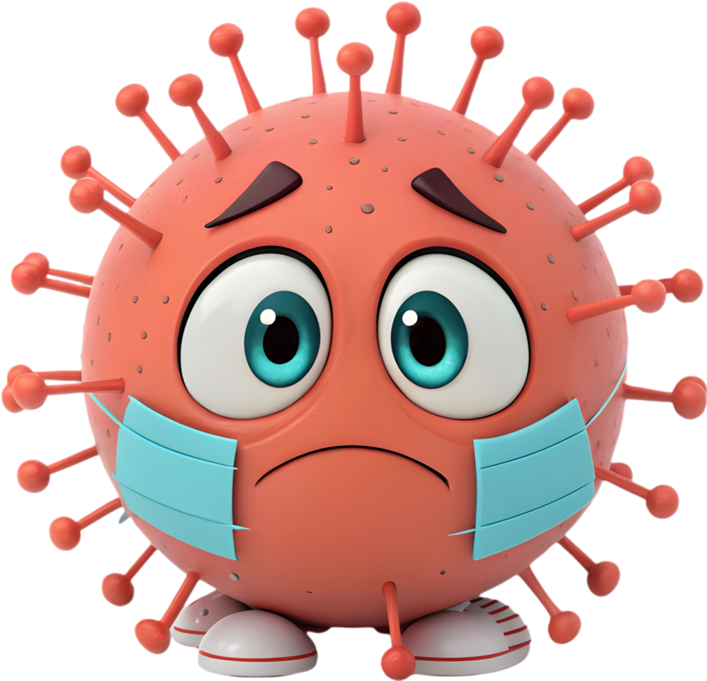 Cute and Funny Virus Cartoon with a Creative Design. . png