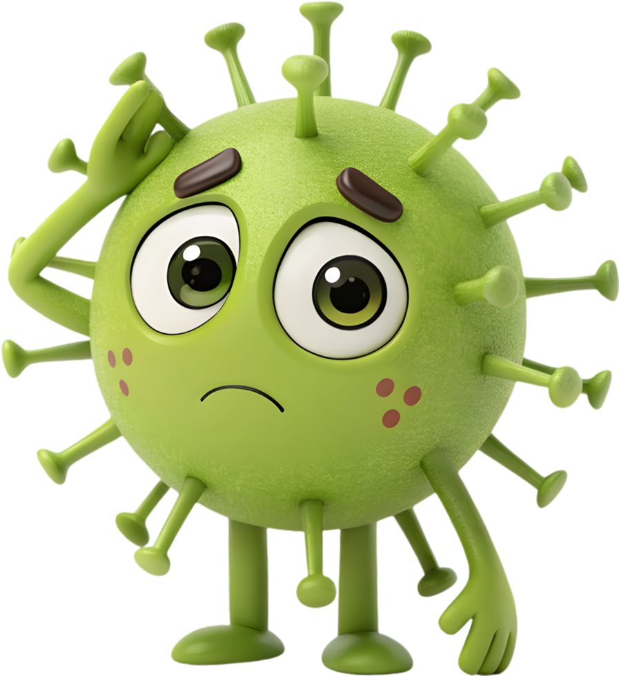 Funny Animated Virus with Unique and Charming Features. . png