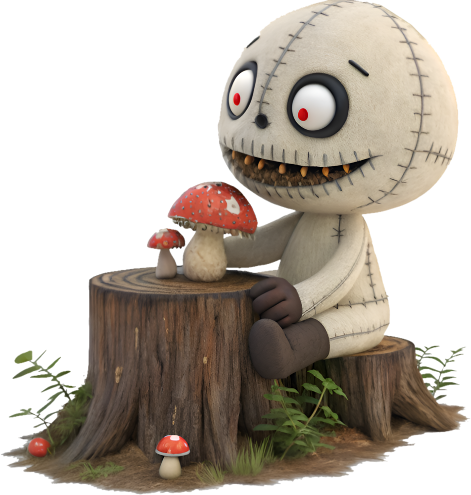 Stitched Bewitched Voodoo Doll With Playful Horror Appeal. . png