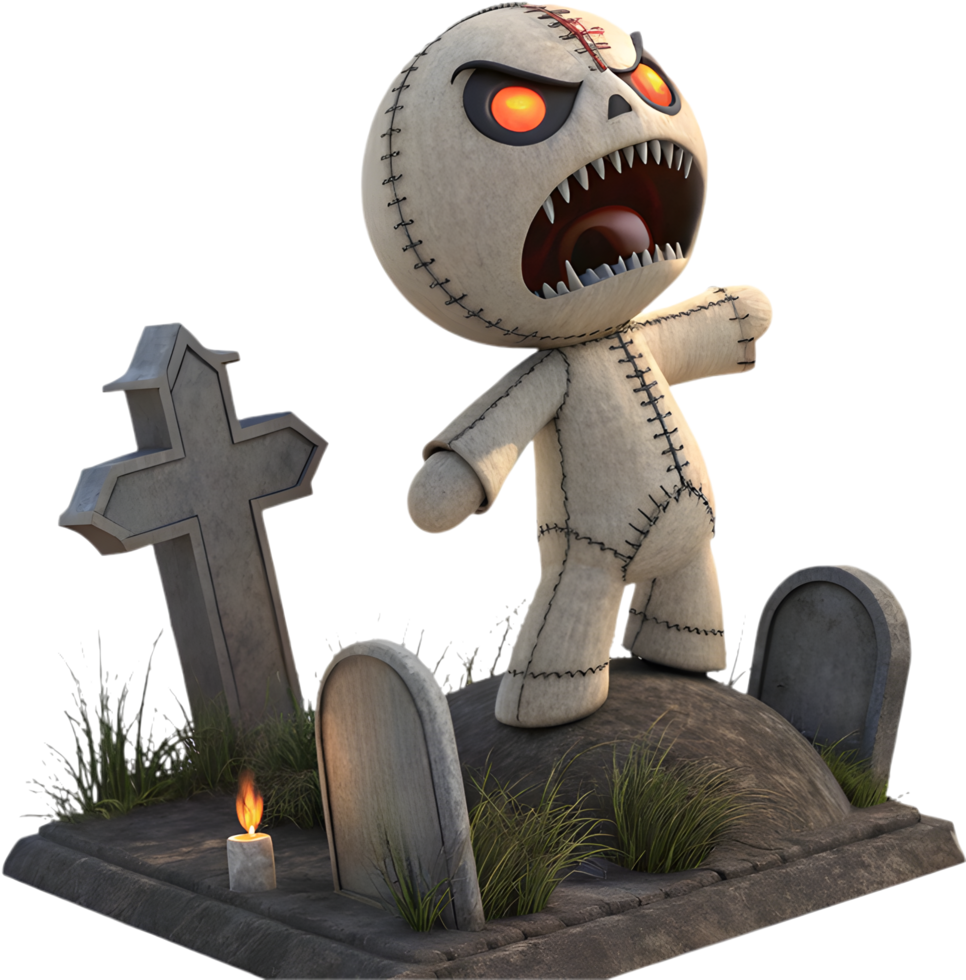 Enchanted Spooky Doll With Eerie Cursed Design. . png