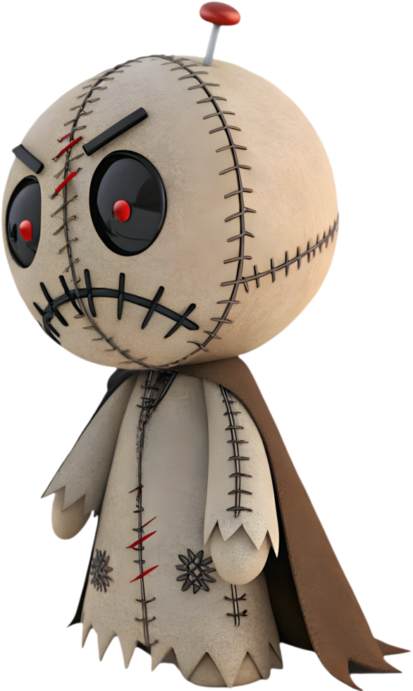 Stitched Spooky Doll With Eerie Supernatural Appeal. . png