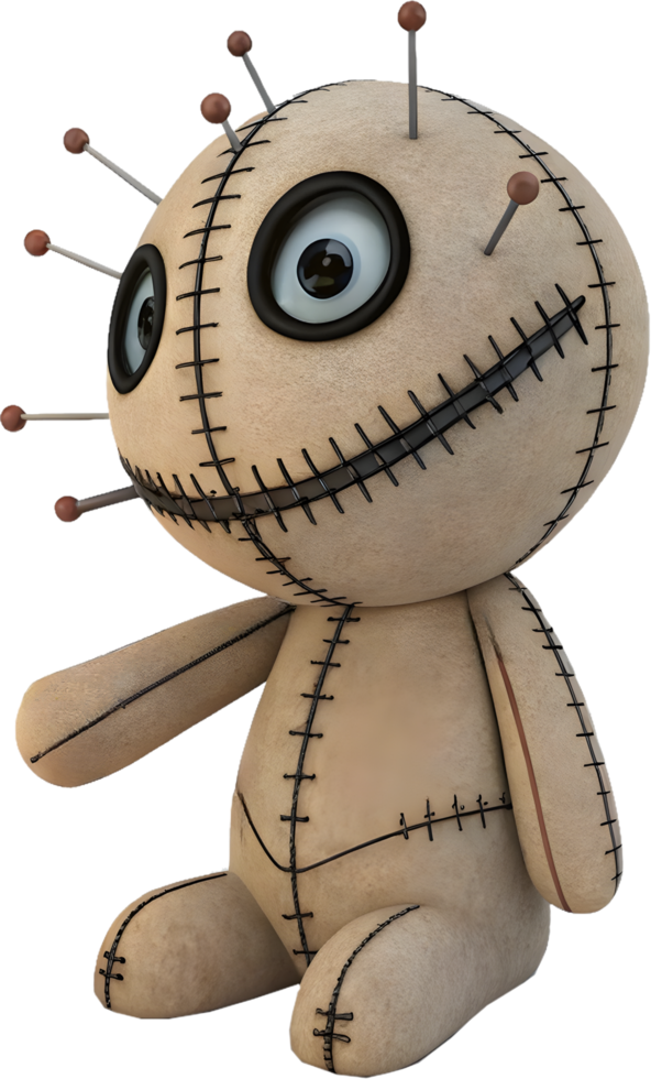 Spooky Voodoo Doll With Playful Haunted Look. . png