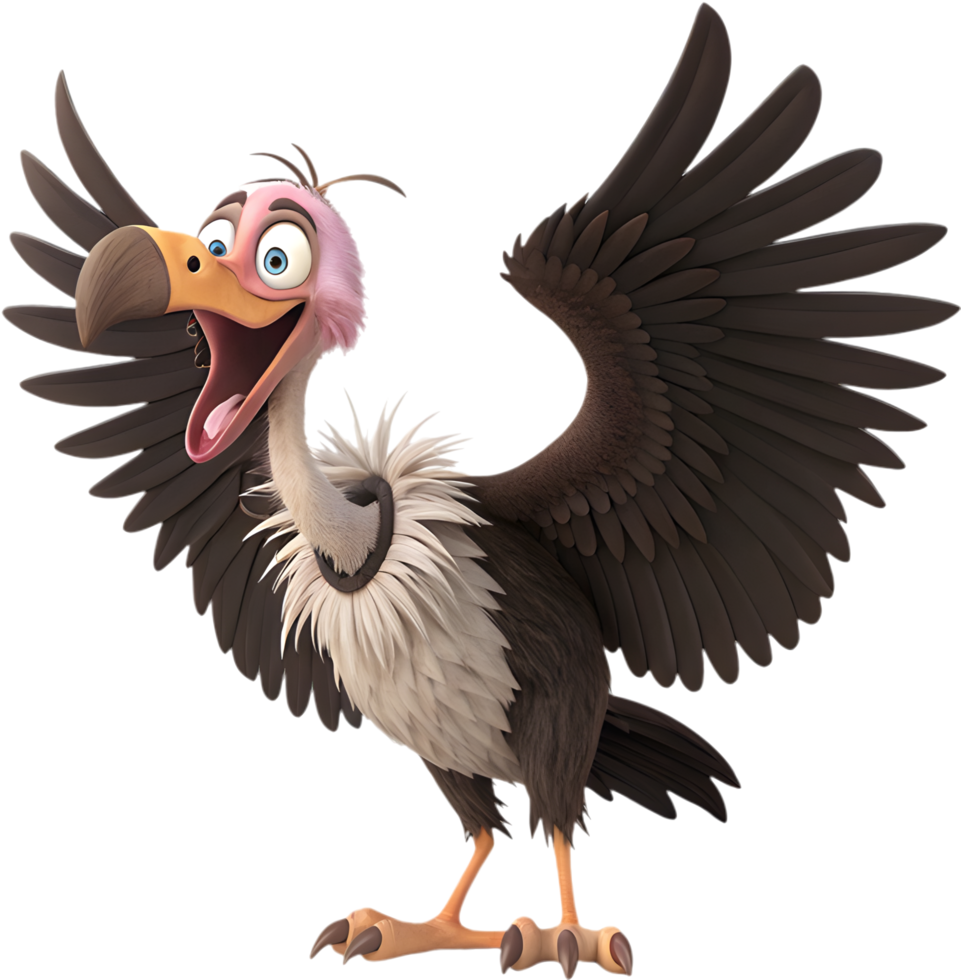 Beautiful Vulture Character Clipart with Bold and Unique Features. . png
