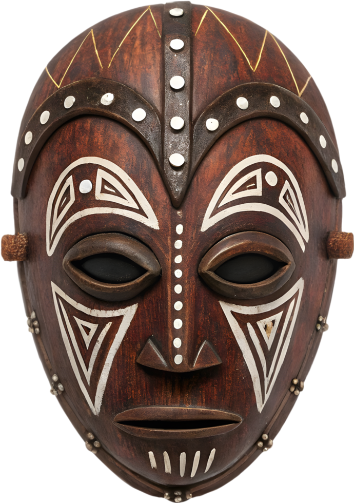 Mystical African Voodoo Mask Clipart for Eerie Artwork. . png