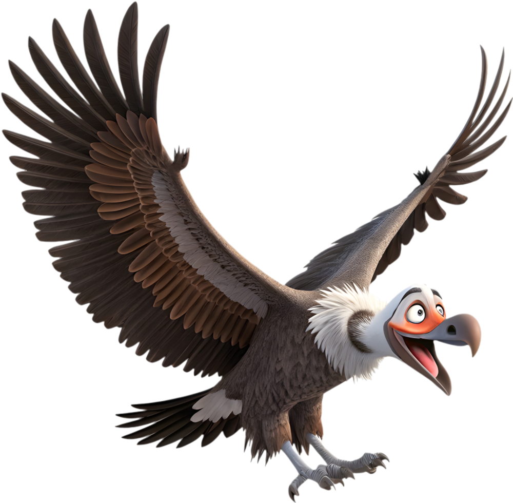 Creative Vulture Cartoon Character Clipart for Funny Wildlife Art. . png