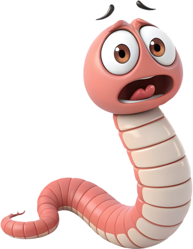 Lively cartoon worm for fun and vibrant clipart creation. . png