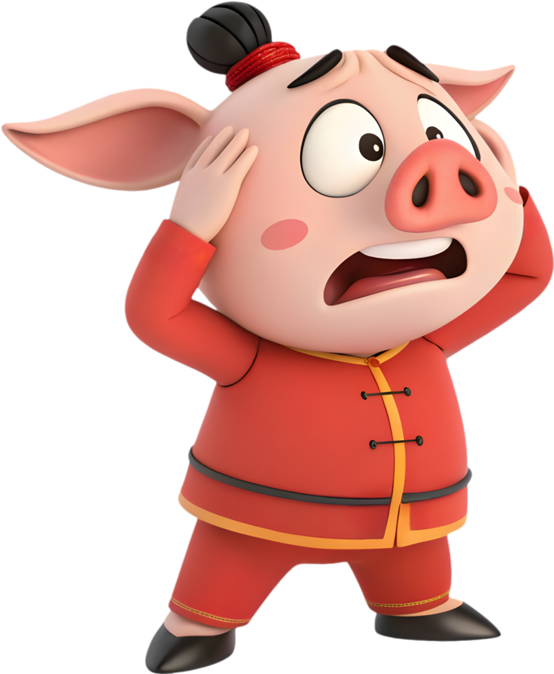Humorous Zhu Bajie Pigsy Character Clipart for Digital Projects. . png