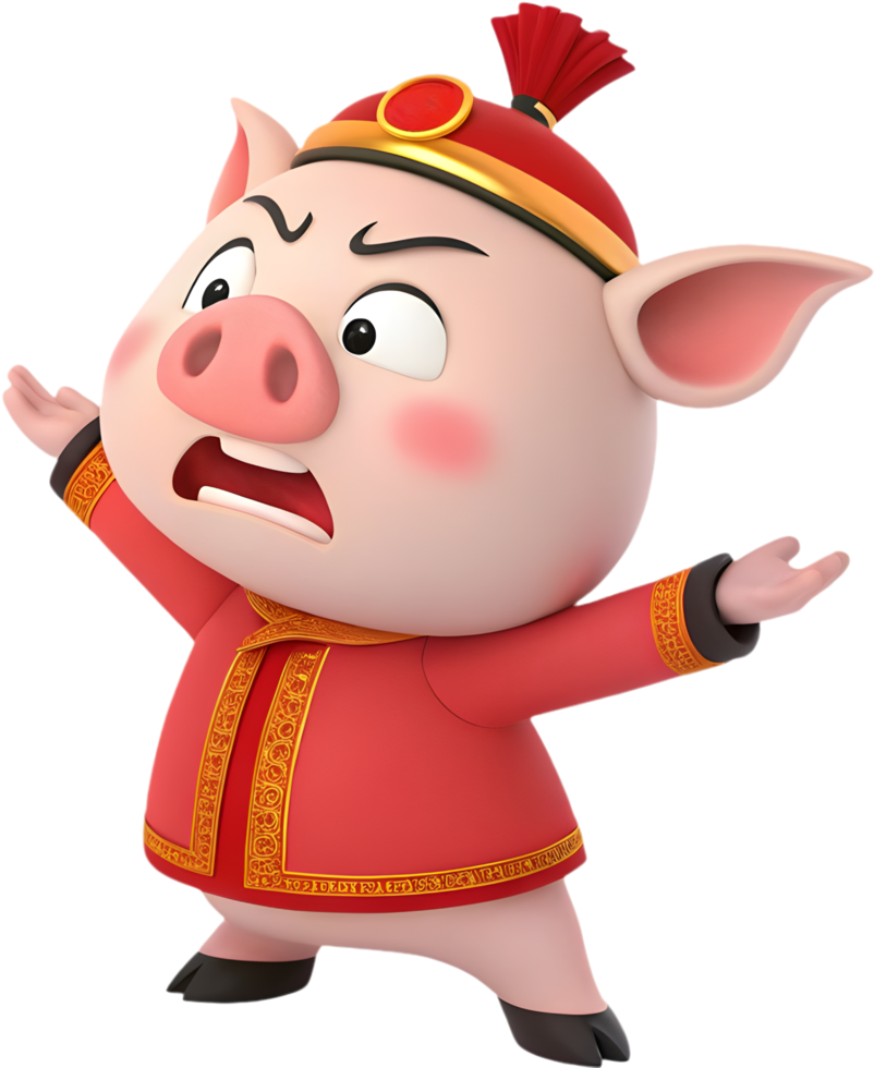 Cute Zhu Bajie Pigsy Character Design for Use in Clipart. . png
