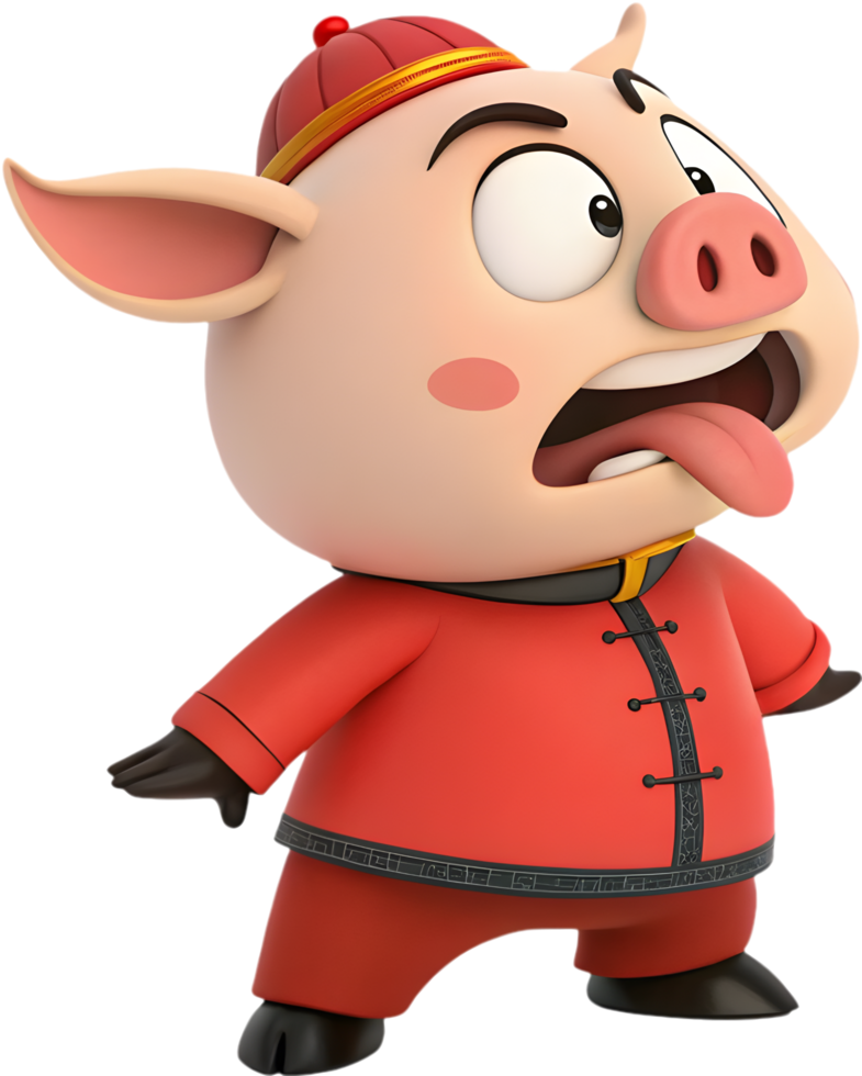 Mythological Zhu Bajie Pigsy Character in Fun Cartoon Style. . png