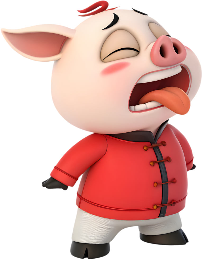 Digital Illustration of Zhu Bajie Pigsy for Creative Clipart. . png