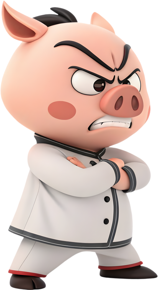 Adorable Zhu Bajie Pigsy Cartoon Character for Projects. . png