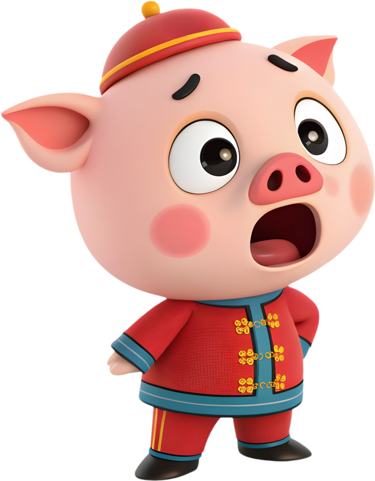 Fun and Playful Zhu Bajie Pigsy Cartoon Character Design. . png