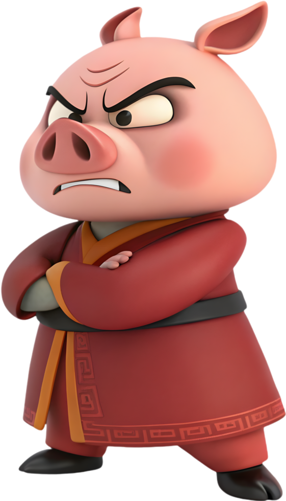 Zhu Bajie Pigsy Mythical Character Design for Digital Projects. . png